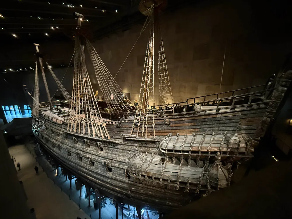 A picture of the preserved Swedish warship, the Vasa